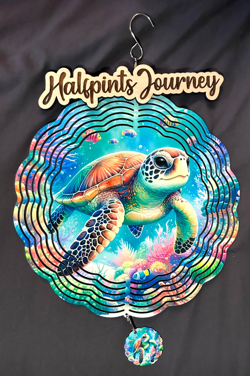 10” Wind Spinner w/tail -Sea Turtle