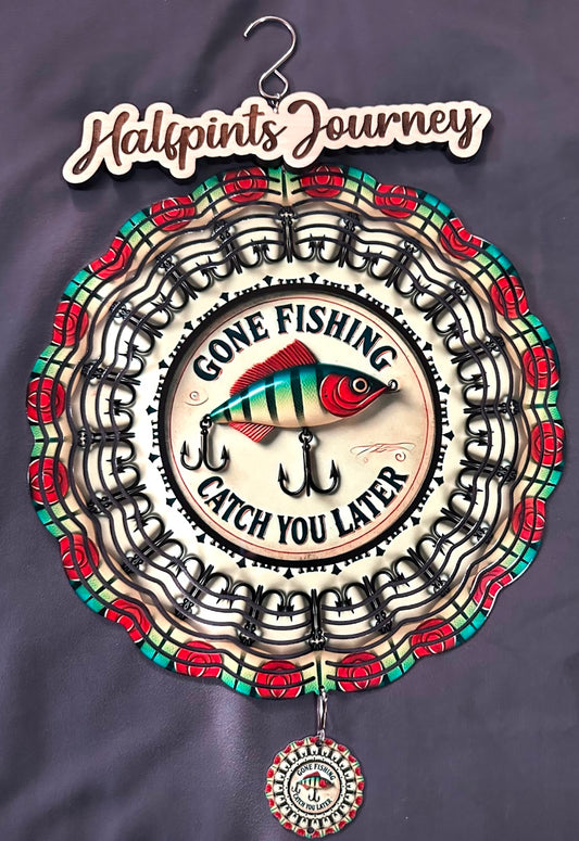 10” Wind Spinner w/tail -Gone Fishin’