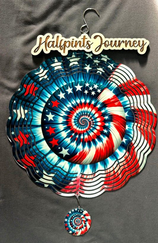 10” Wind Spinner w/tail-American Swirl