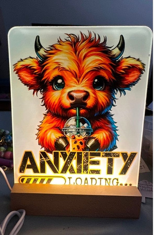 LED Sublimation Photo Night Light-Anxiety Cow